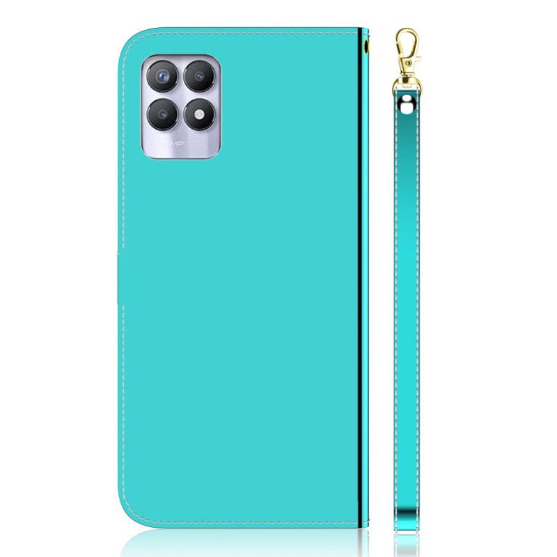 Etui Folio Realme 8i Faux Skórzana Osłona Lusterka