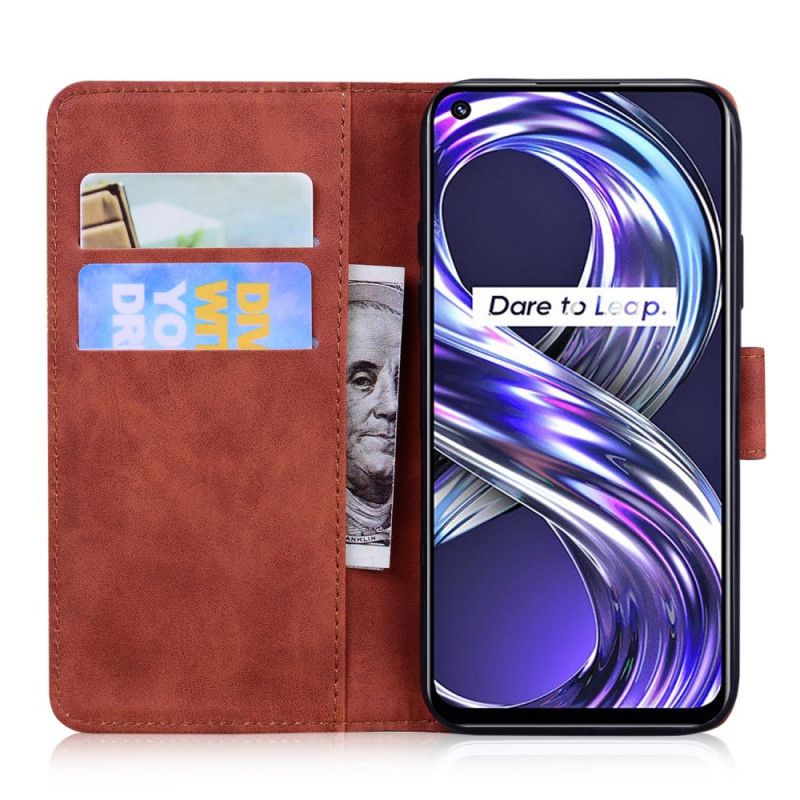 Etui Folio Realme 8i Monochromatyczny Efekt Skóry