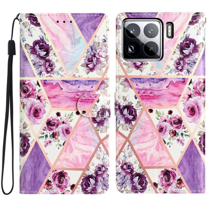 Etui Folio Do Xiaomi 15 Pro Fioletowy Marmur