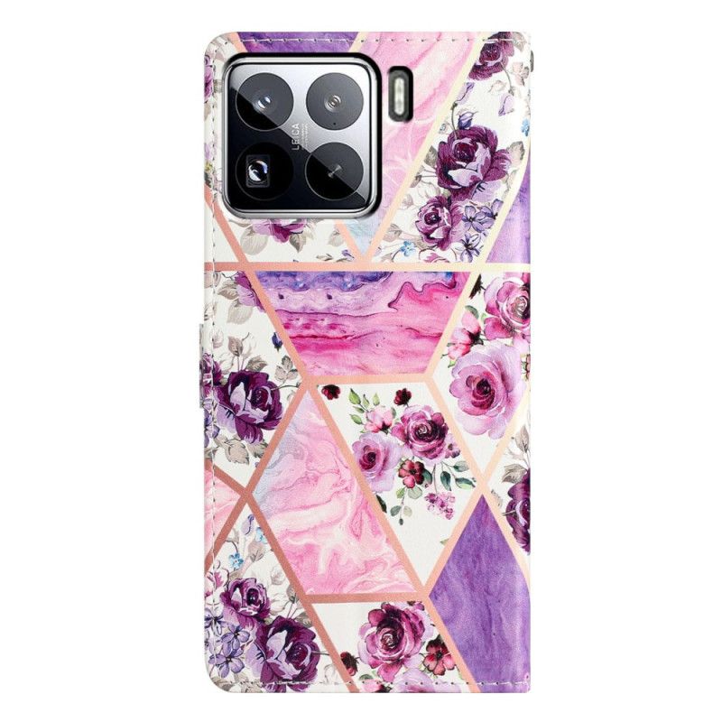 Etui Folio Do Xiaomi 15 Pro Fioletowy Marmur