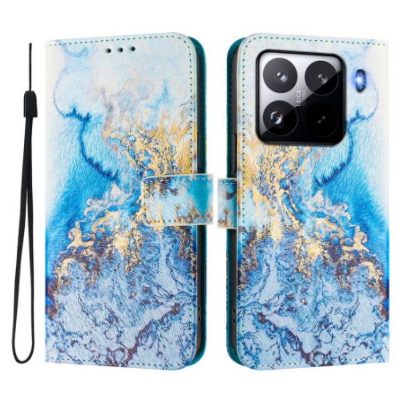 Etui Folio Do Xiaomi 15 Pro Oceaniczny Marmur