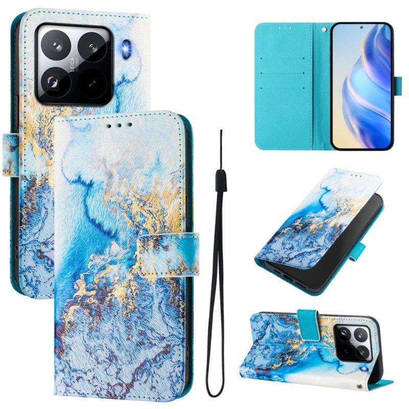 Etui Folio Do Xiaomi 15 Pro Oceaniczny Marmur