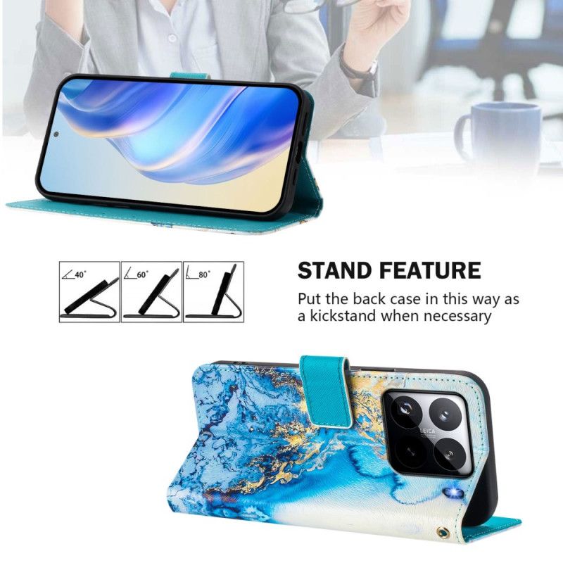 Etui Folio Do Xiaomi 15 Pro Oceaniczny Marmur