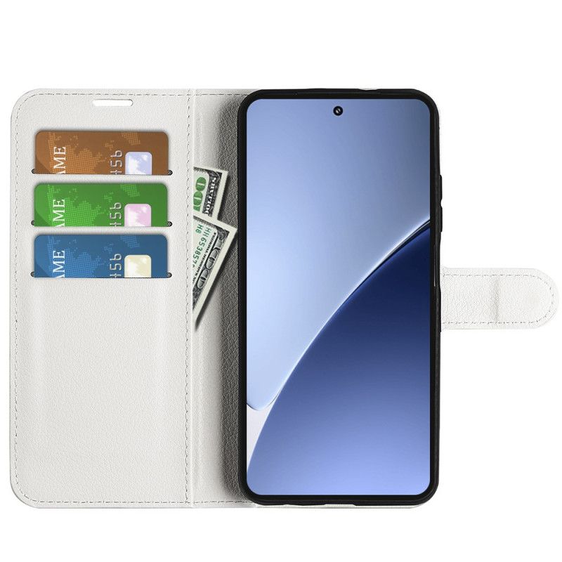 Etui Folio Xiaomi 15 Pro Klasyczna Sztuczna Skóra Liczi Etui Ochronne