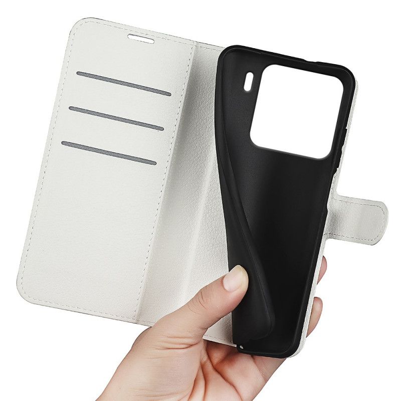 Etui Folio Xiaomi 15 Pro Klasyczna Sztuczna Skóra Liczi Etui Ochronne