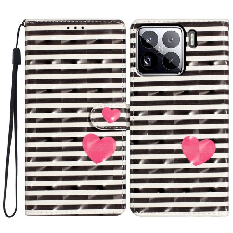 Etui Folio Xiaomi 15 Pro Paski I Serca 3d Etui Ochronne