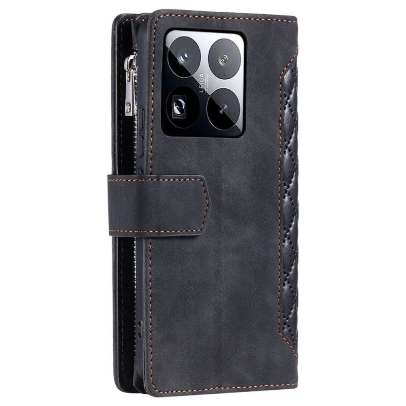 Etui Folio Xiaomi 15 Pro Wielofunkcyjny Pikowany Portfel Etui Ochronne