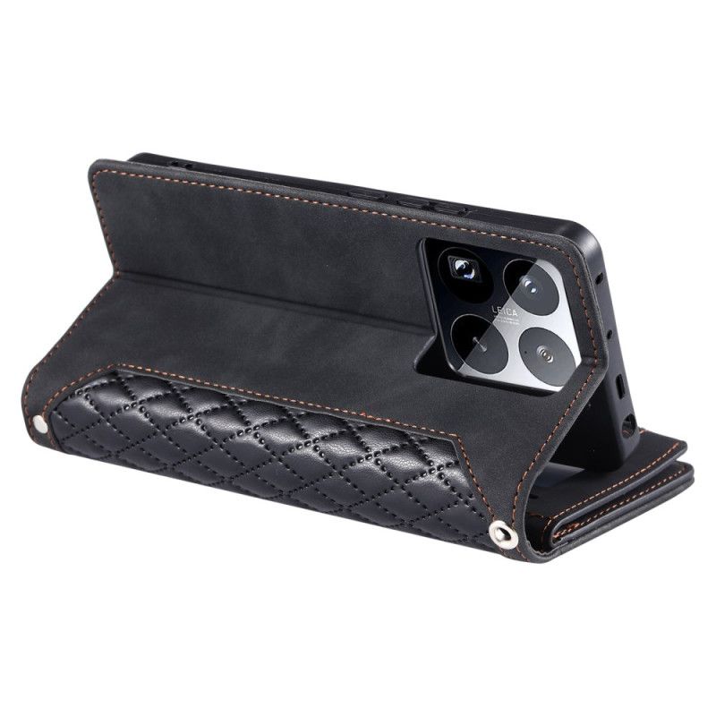 Etui Folio Xiaomi 15 Pro Wielofunkcyjny Pikowany Portfel Etui Ochronne