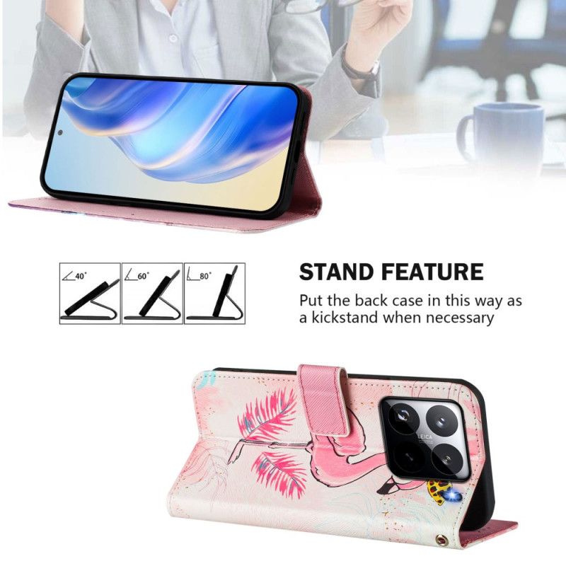 Etui Folio Xiaomi 15 Pro Wzór Ptaka