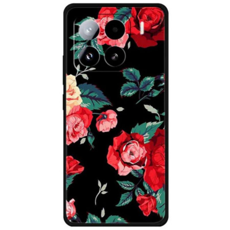 Etui Xiaomi 15 Pro CZerwone Kwiaty Etui Ochronne