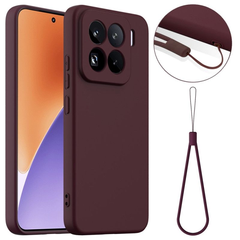 Etui Xiaomi 15 Pro Płynny Silikon Zgodny Z Magsafe Z Paskiem Etui Ochronne