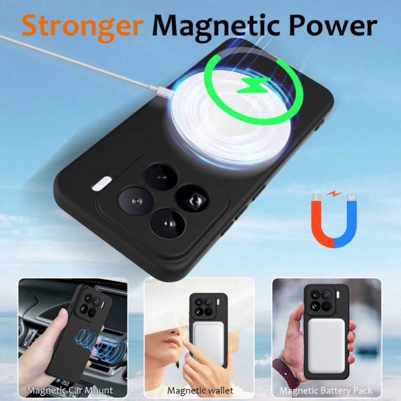 Etui Xiaomi 15 Pro Płynny Silikon Zgodny Z Magsafe Z Paskiem Etui Ochronne