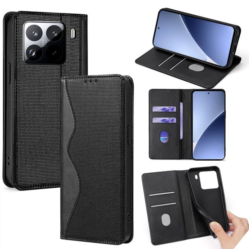 Flip Kotelot Do Xiaomi 15 Pro Ochrona Rfid Z Falistym Wzorem