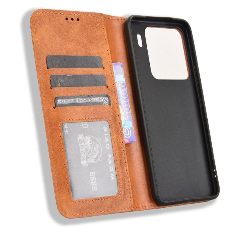 Flip Kotelot Xiaomi 15 Pro Ramka W Stylu Vintage Etui Ochronne