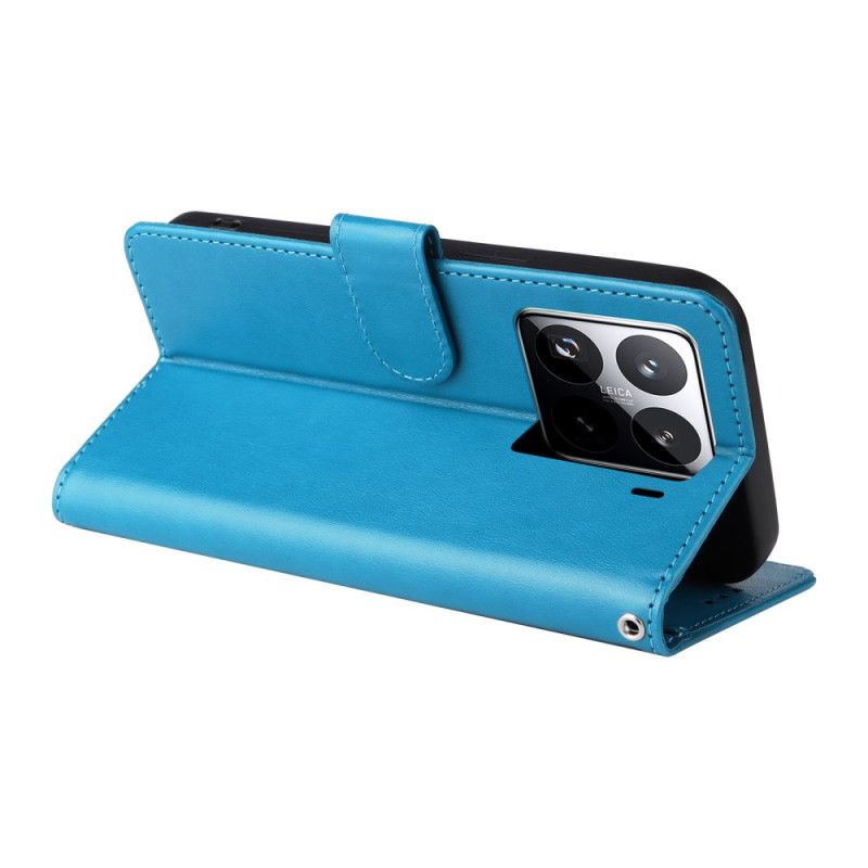 Skórzany Futerał Xiaomi 15 Pro Etui Na Telefon Motyle I Kwiaty