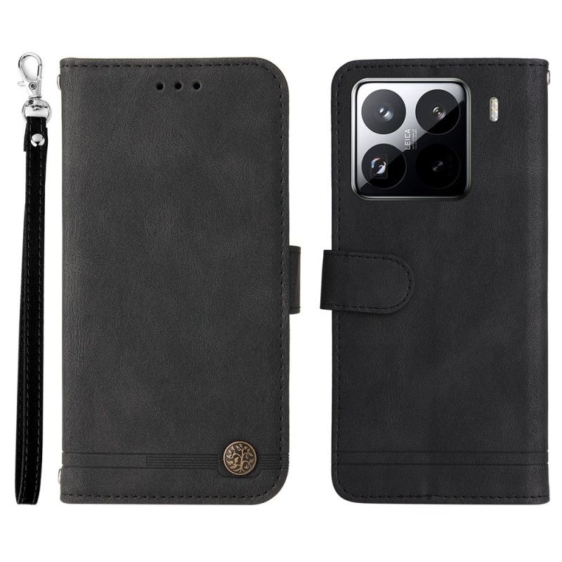 Skórzany Futerał Xiaomi 15 Pro Etui Na Telefon Nit I Pasek