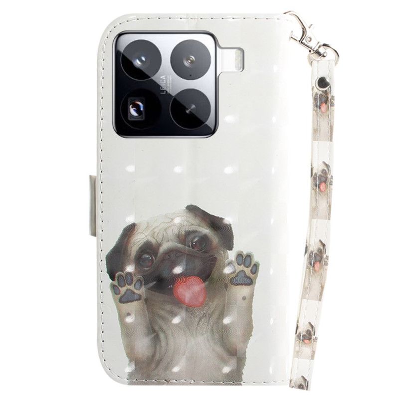 Skórzany Futerał Xiaomi 15 Pro Etui Na Telefon Pasek Mops