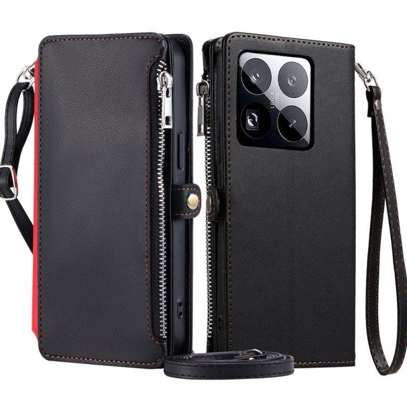 Skórzany Futerał Xiaomi 15 Pro Etui Na Telefon Pasek Premium I Pasek Na Ramię