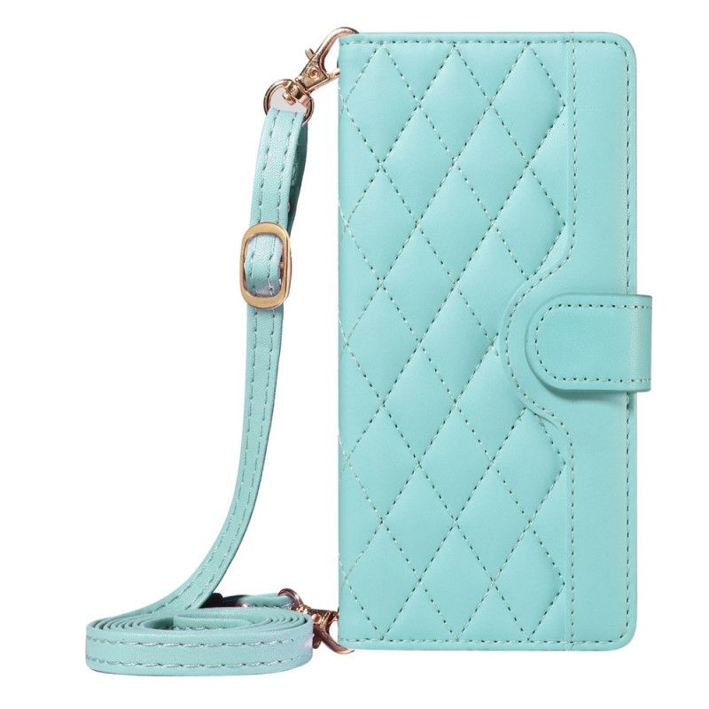 Skórzany Futerał Xiaomi 15 Pro Etui Na Telefon Pikowana Z Paskiem I Paskiem Na Ramię