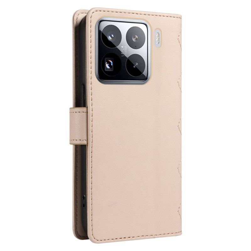 Skórzany Futerał Xiaomi 15 Pro Etui Na Telefon Pikowana Z Paskiem I Paskiem Na Ramię