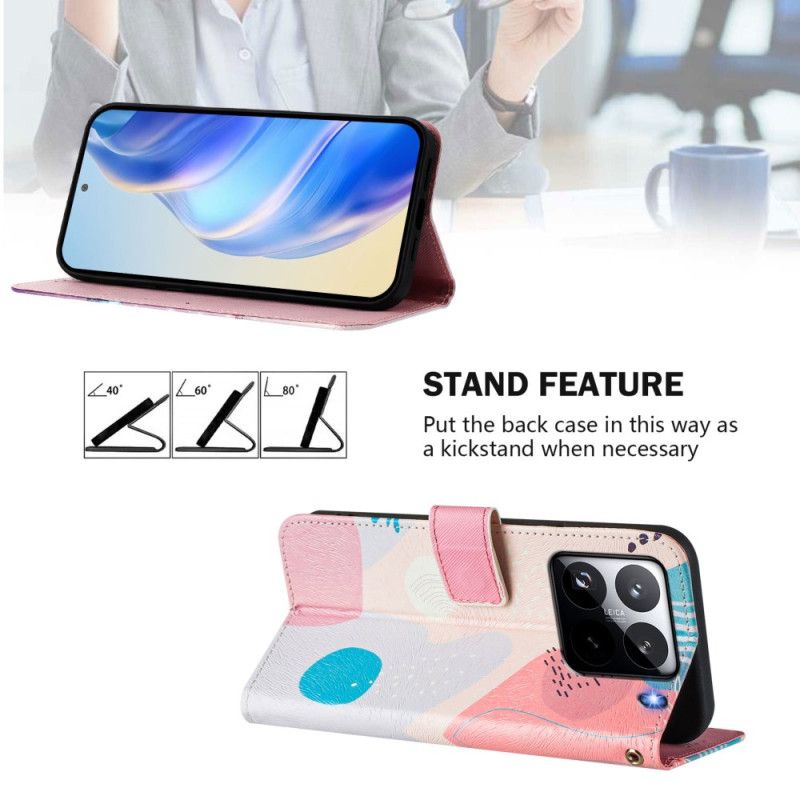 Skórzany Futerał Xiaomi 15 Pro Etui Na Telefon Wzór Graffiti