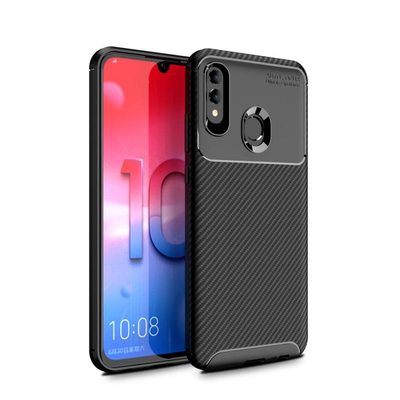 Etui Huawei P Smart 2019 Granatowy Czarny Elastyczna Tekstura Włókna Węglowego