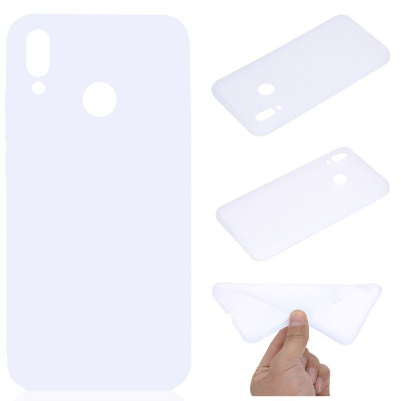 Futerały Huawei P Smart 2019 Biały Czarny Etui na Telefon Matowy Silikon