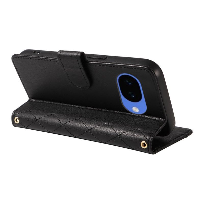 Etui Folio Google Pixel 10a Pikowany Portfel Z Paskiem I Paskiem Na Ramię Etui Ochronne