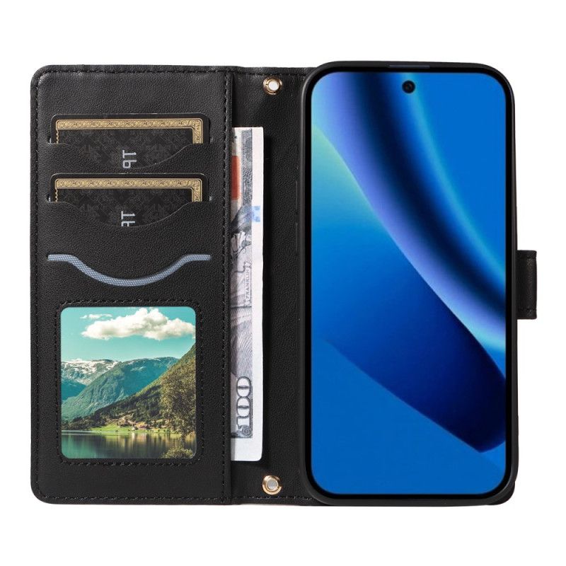 Etui Folio Google Pixel 10a Pikowany Portfel Z Paskiem I Paskiem Na Ramię Etui Ochronne