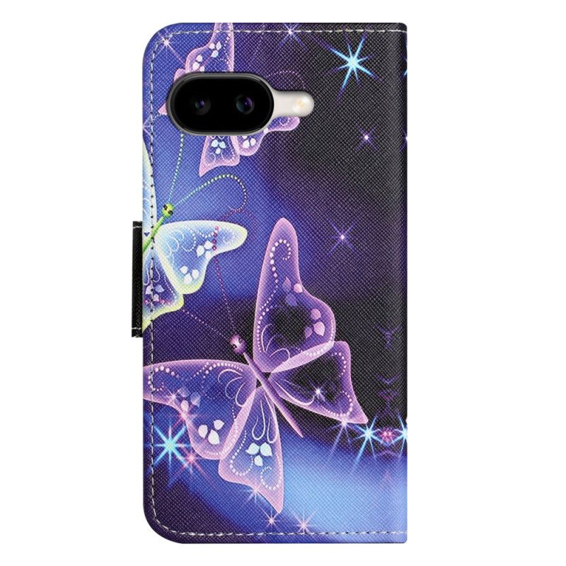Skórzany Futerał Google Pixel 10a Etui Na Telefon Lśniące Motyle