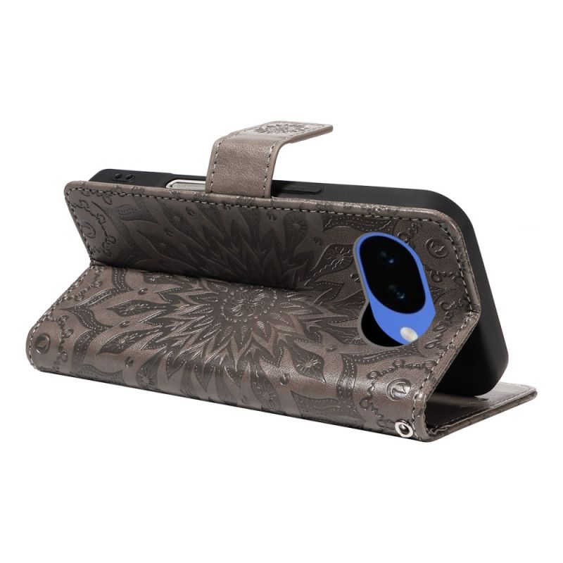 Skórzany Futerał Google Pixel 10a Etui Na Telefon Wzór Słonecznika