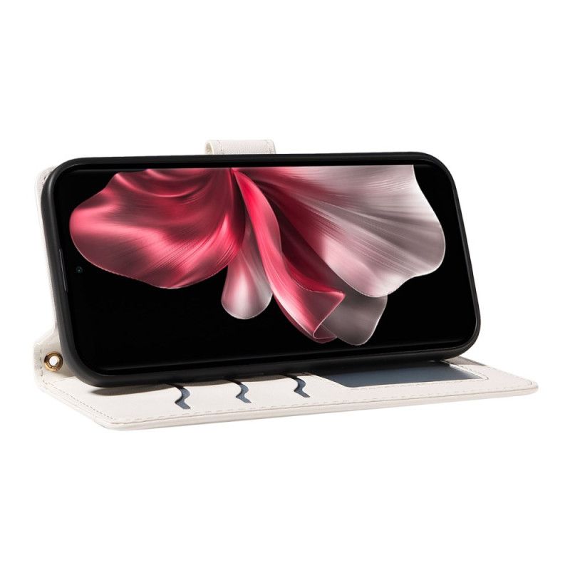 Etui Folio Vivo V40 Lite 5g Pikowane Z Paskami