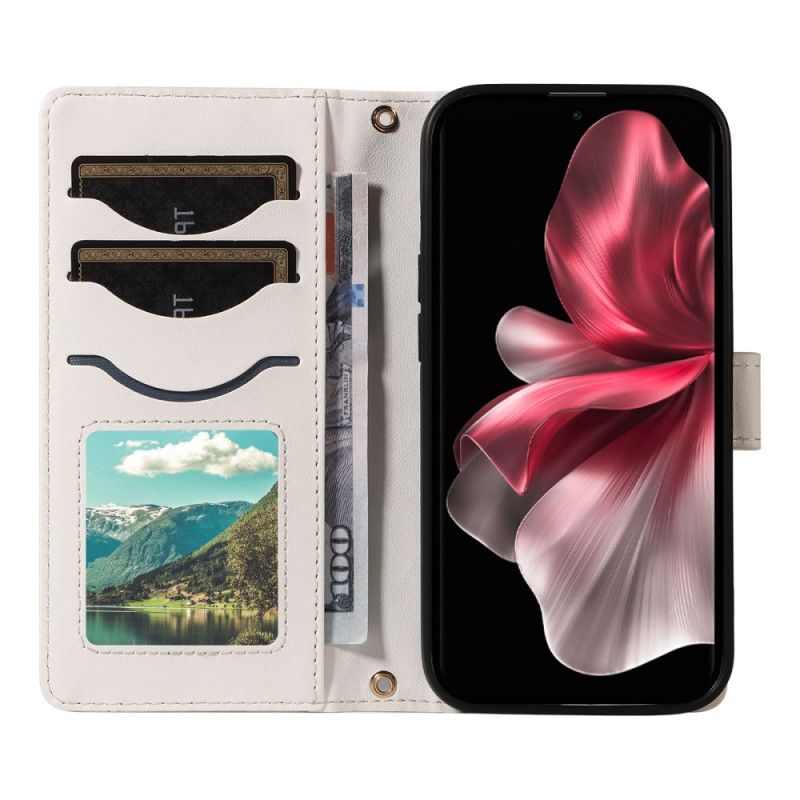 Etui Folio Vivo V40 Lite 5g Pikowane Z Paskami