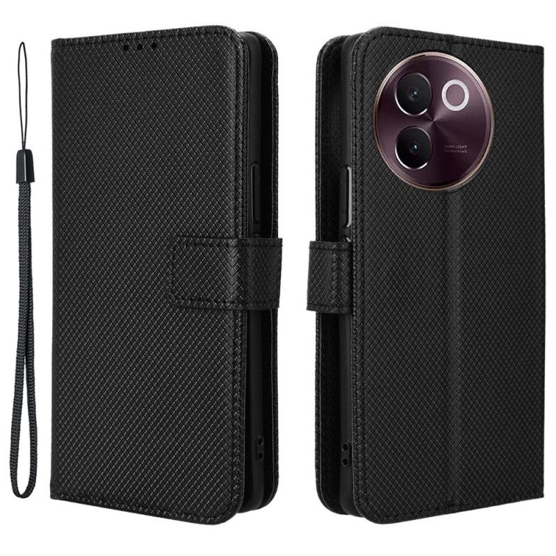 Etui Folio Vivo V40 Lite 5g Tekstura Diamentów