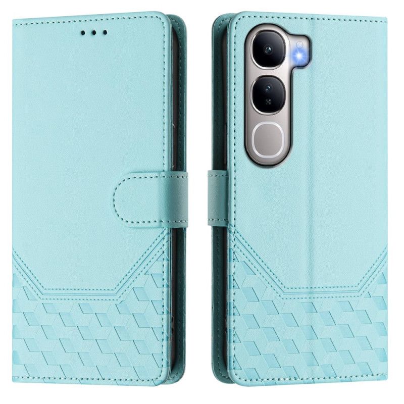 Skórzany Futerał Vivo V40 Lite 5g Etui Na Telefon Wzór Plastra Miodu I Pasek