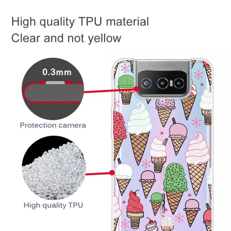 Etui Asus Zenfone 7 / 7 Pro Lody Śmietankowe