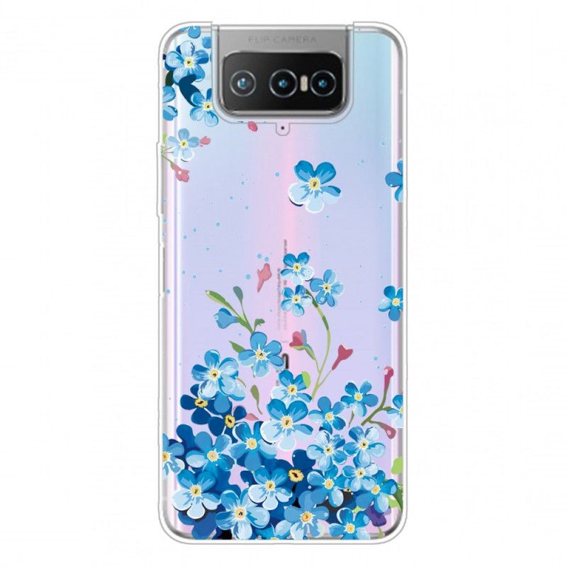 Etui Asus Zenfone 7 / 7 Pro Niebieskie Kwiaty