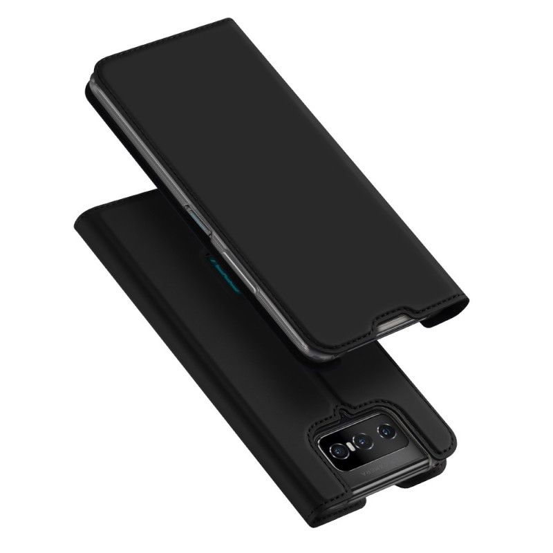 Flip Kotelot Asus Zenfone 7 / 7 Pro Granatowy Czarny Etui na Telefon Skóra Pro Dux Ducis