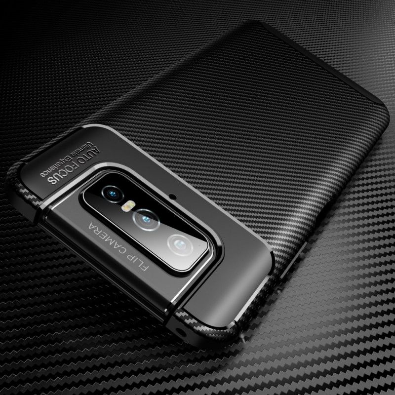 Futerały Asus Zenfone 7 / 7 Pro Granatowy Czarny Etui na Telefon Elastyczne Włókno Węglowe