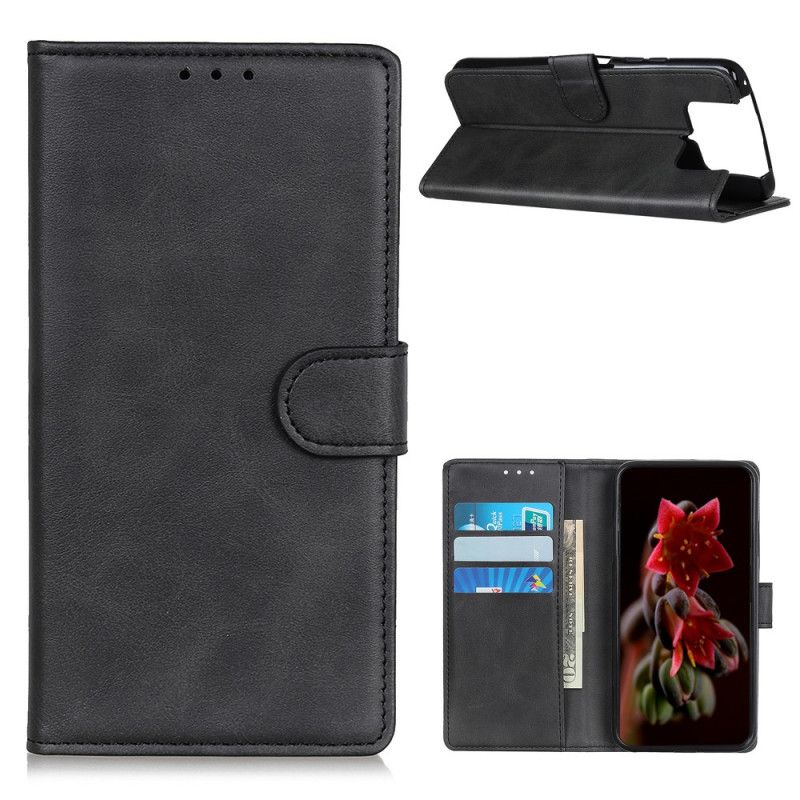 Skórzany Futerał Asus Zenfone 7 / 7 Pro Czerwony Czarny Etui na Telefon Efekt Skóry Matowej Retro