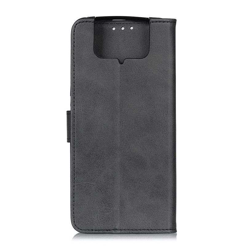Skórzany Futerał Asus Zenfone 7 / 7 Pro Czerwony Czarny Etui na Telefon Efekt Skóry Matowej Retro
