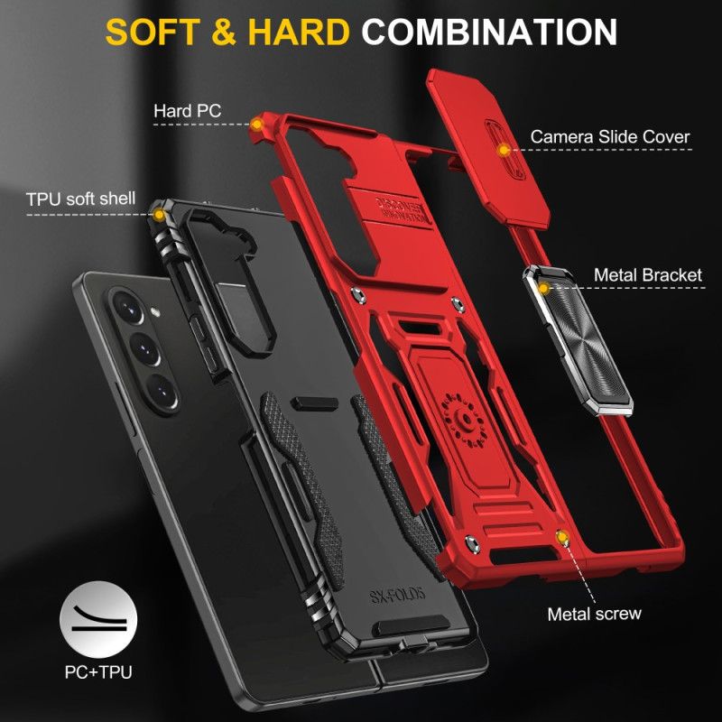 Etui Do Samsung Galaxy Z Fold 5 Pełna Ochrona Za Pomocą Pierścienia