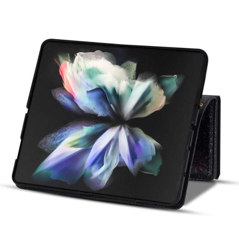 Etui Folio Samsung Galaxy Z Fold 5 Portfel Z Cekinami Etui Ochronne