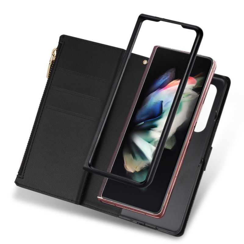 Etui Folio Samsung Galaxy Z Fold 5 Portfel Z Cekinami Etui Ochronne