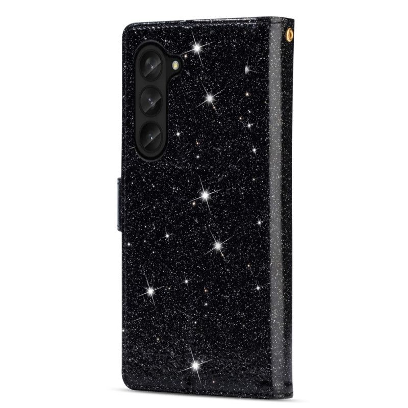 Etui Folio Samsung Galaxy Z Fold 5 Portfel Z Cekinami Etui Ochronne
