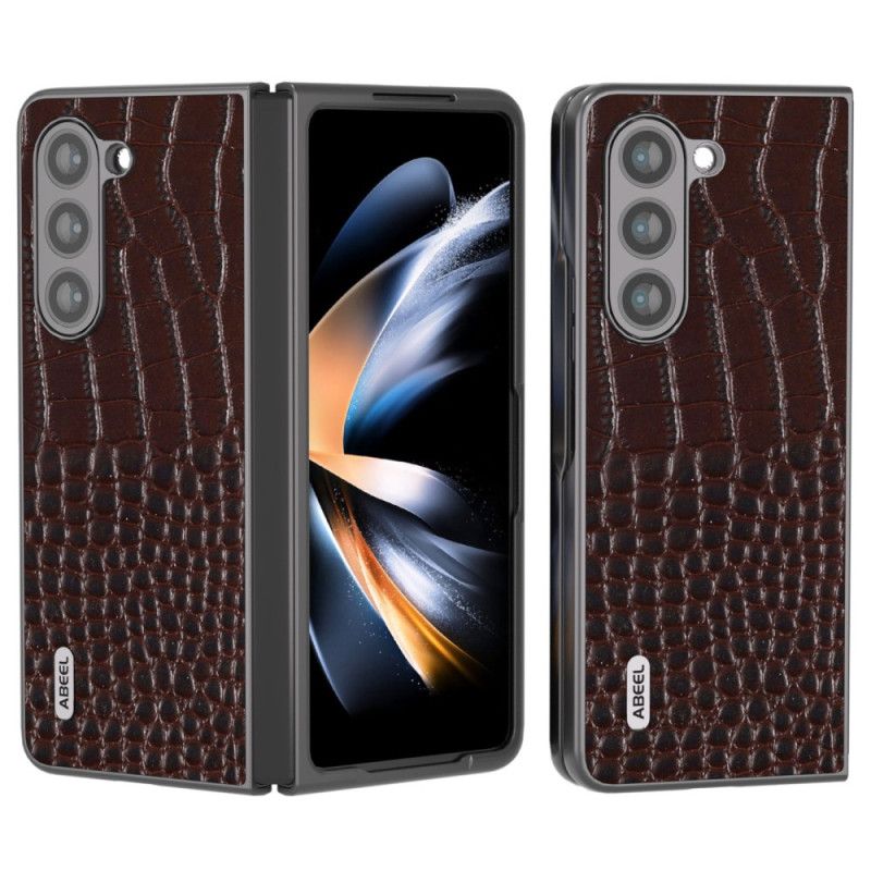 Etui Samsung Galaxy Z Fold 5 Prawdziwa Skóra Z Efektem Krokodyla Abeel