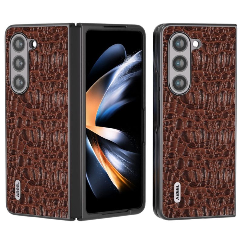 Etui Samsung Galaxy Z Fold 5 Styl Skóry Krokodyla Abeel Etui Ochronne