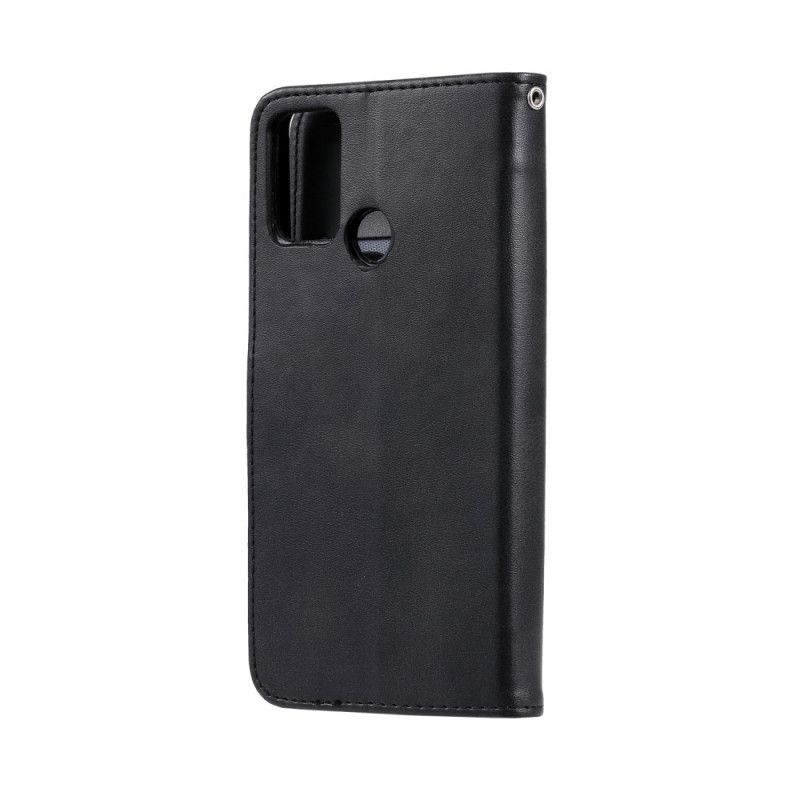 Skórzany Futerał Honor 9A Czerwony Etui na Telefon Portmonetka Z Efektem Skóry
