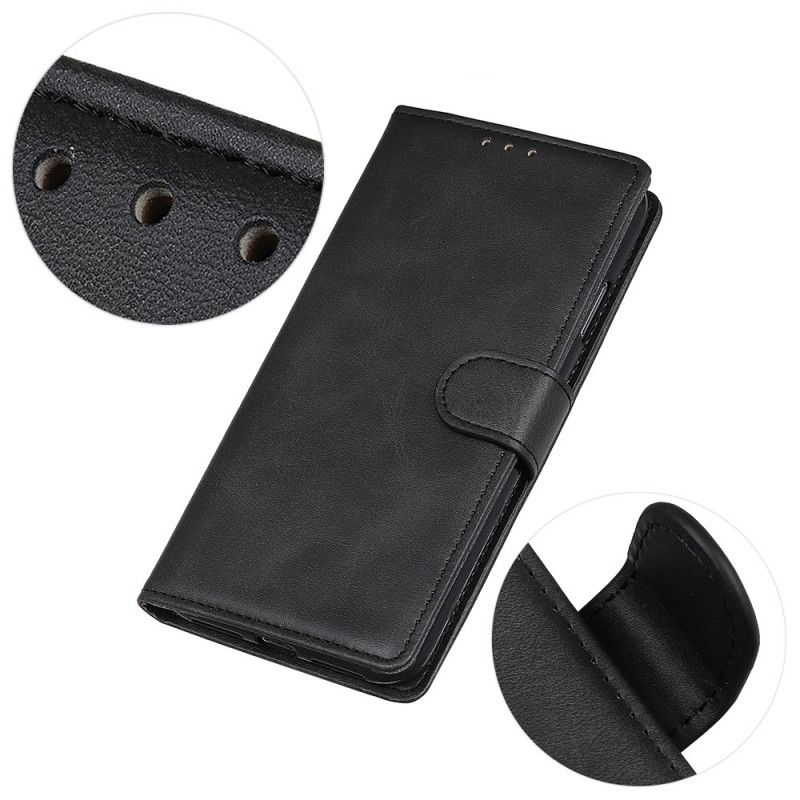 Etui Folio Xiaomi Redmi 9C Czerwony Czarny Efekt Skóry Matowej Retro Etui Ochronne