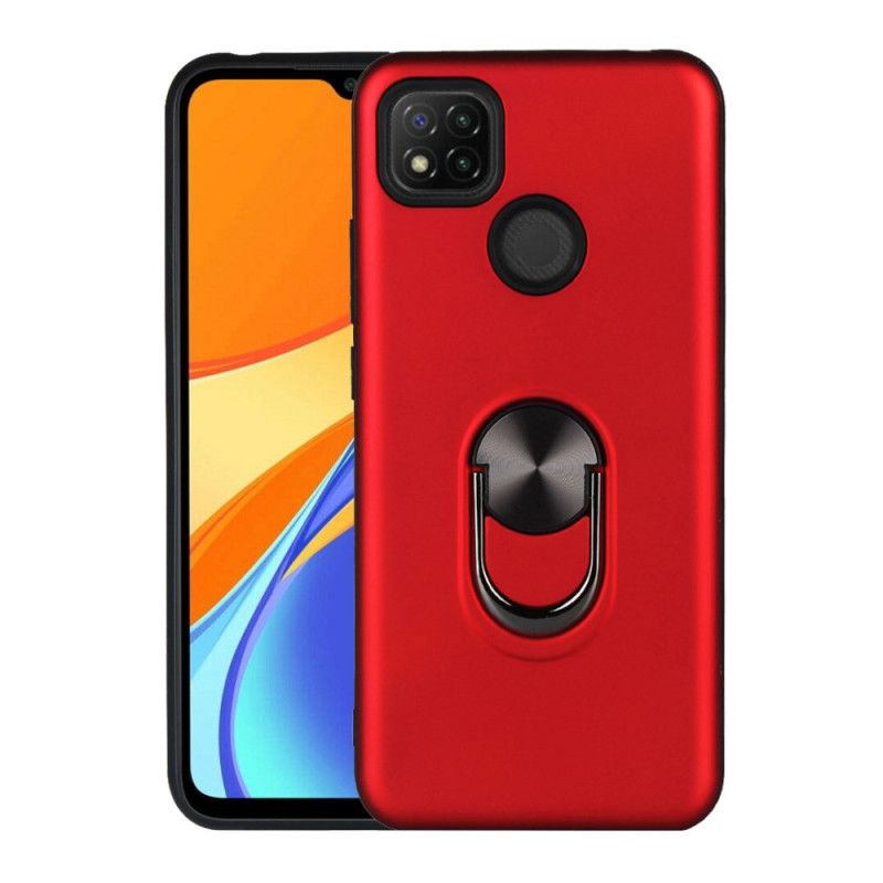 Etui Xiaomi Redmi 9C Czerwony Czarny Zdejmowany Z Pierścieniem Podtrzymującym